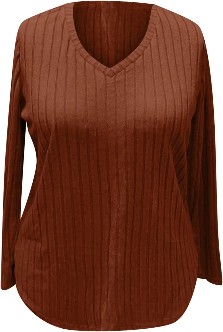 Plus Size Sweaters for Curvy Women V Neck Casual Fall Solid Color Top Lightweight Sweater Fashion 2024 Clothes