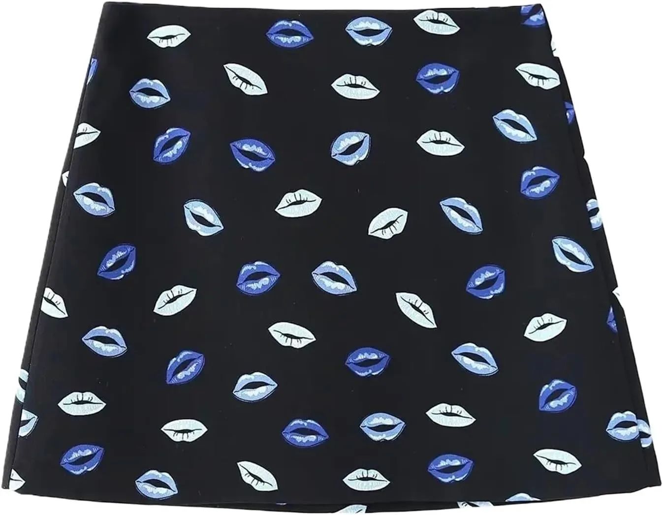 Print Mini Skirts for Women High Waist Pleated Skirt