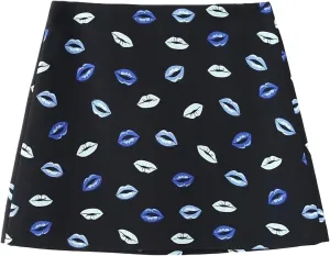 Print Mini Skirts for Women High Waist Pleated Skirt