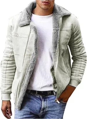 QWENTMTNTY Mens Faux Leather Aviator Bomber Jackets Fashion Sherpa Fleece Lined Trucker Jacket Big and Tall Vintage Winter Coats