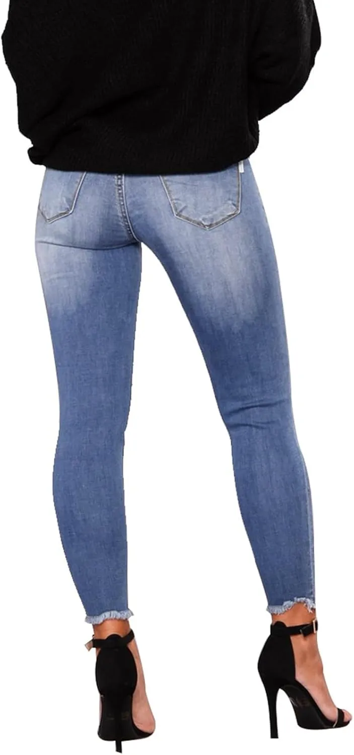 Ripped Jeans Womens Fall Fashion 2024 Trendy Stretchy Skinny Jeans Boyfriend Distressed Jeans Destroyed Denim Jeggings