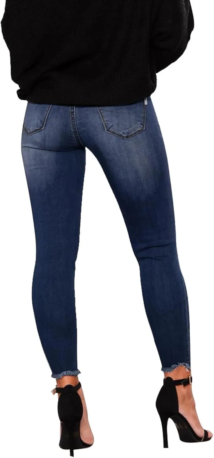 Ripped Jeans Womens Fall Fashion 2024 Trendy Winter Skinny Jeans High Waisted Tummy Control Jeggings Denim Leggings