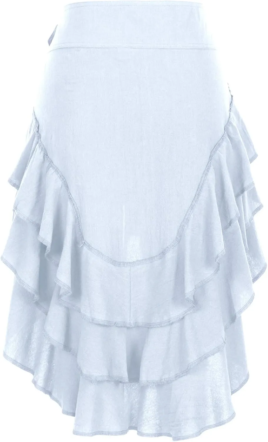 Ruffle Smocked Skirt for Women Summer Fashion Boho Beach Vacation Irregular Hem Skorts Casual Solid Tiered Skirts