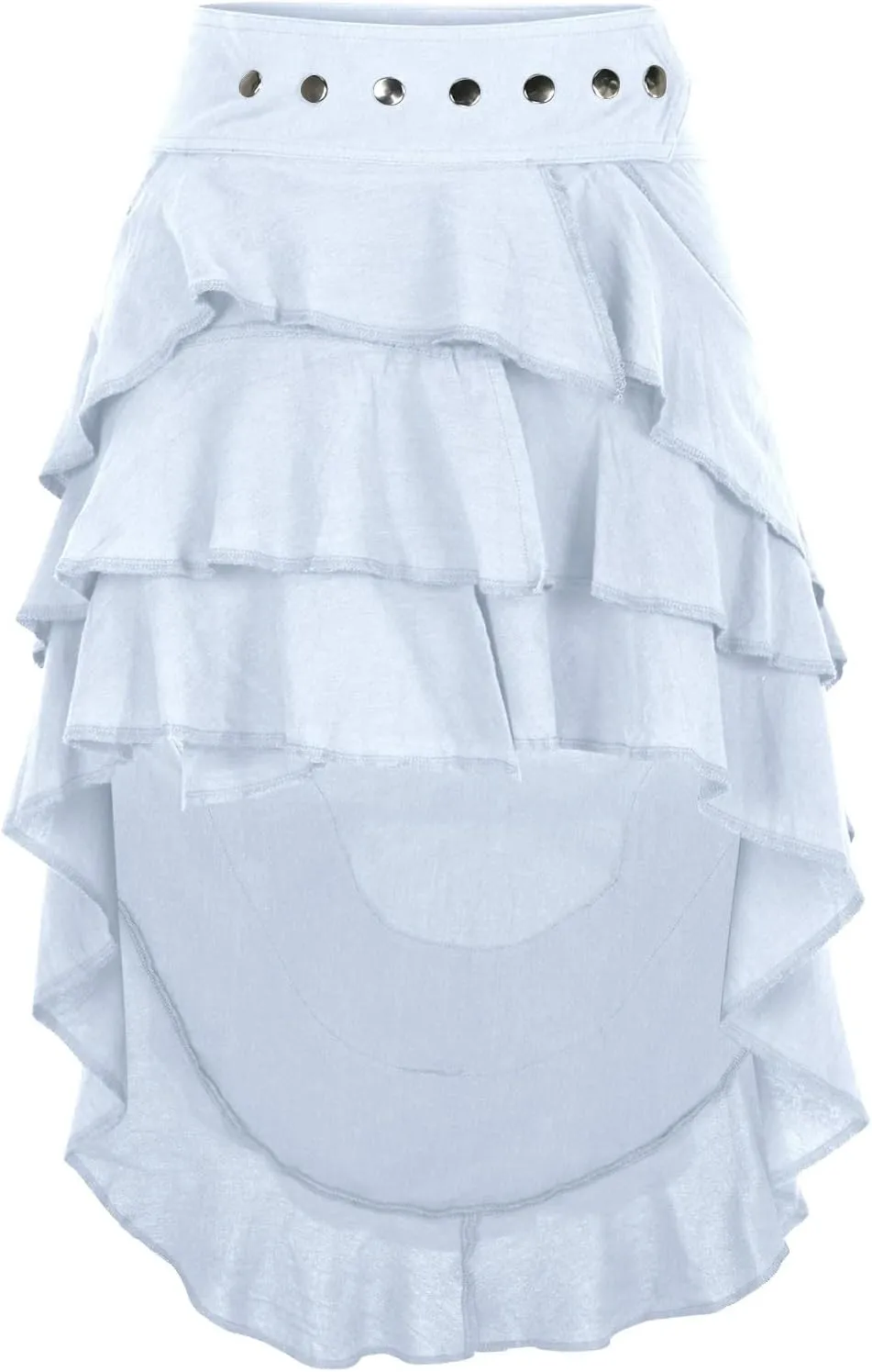 Ruffle Smocked Skirt for Women Summer Fashion Boho Beach Vacation Irregular Hem Skorts Casual Solid Tiered Skirts