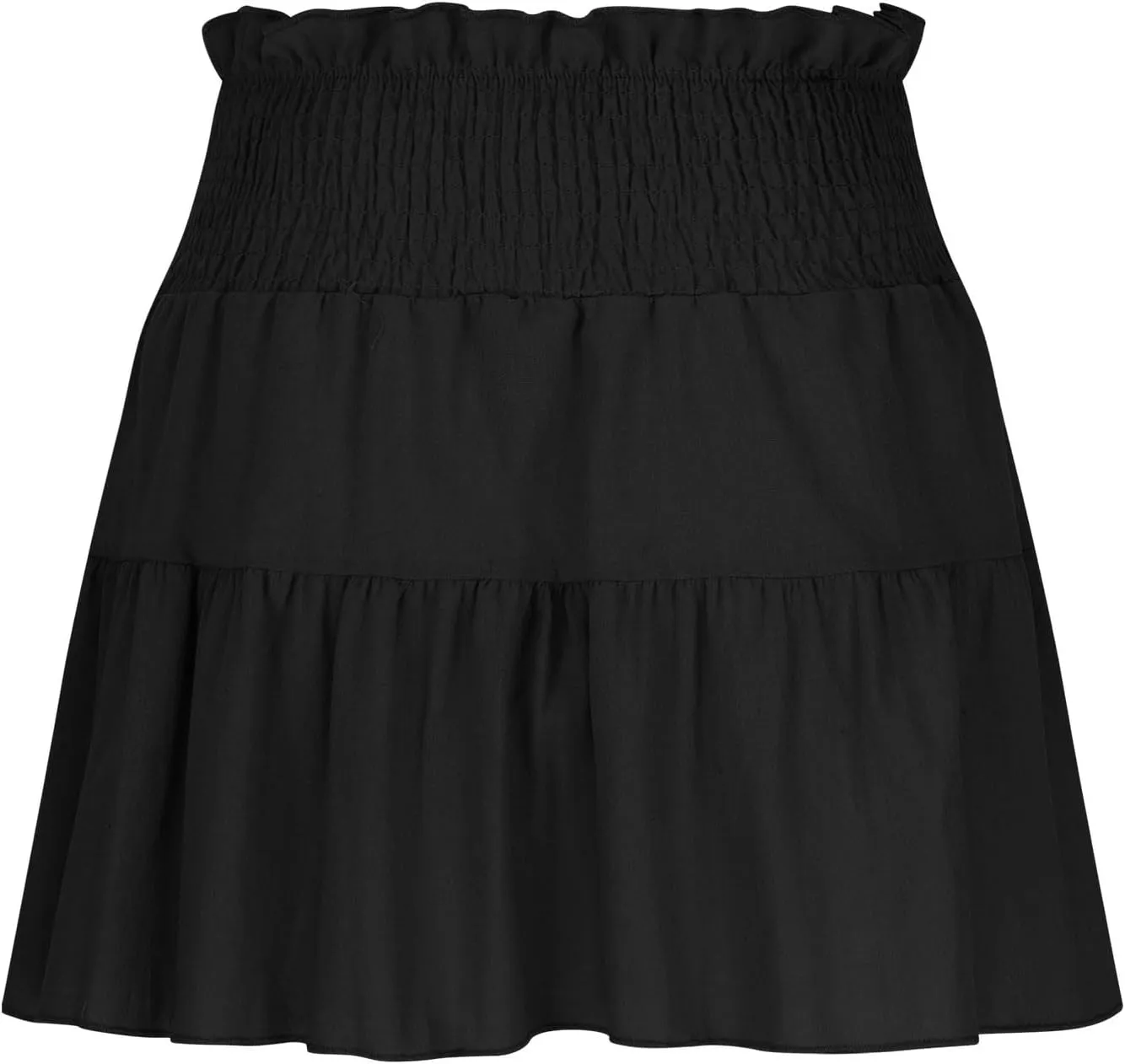 Ruffle Tiered Short Skirt for Women Summer Elastic Waisted Pleated Layer Skirts Casual Trendy Beach Vacation Skirt