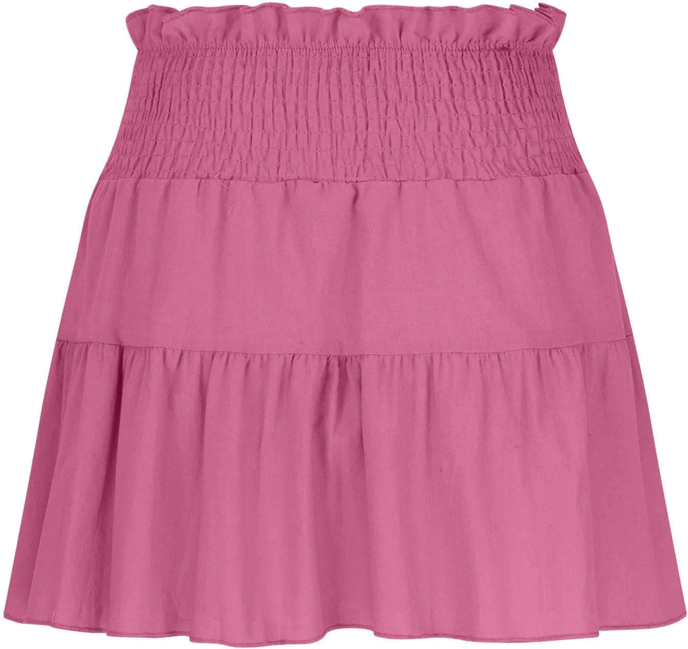 Ruffle Tiered Short Skirt for Women Summer Elastic Waisted Pleated Layer Skirts Casual Trendy Beach Vacation Skirt