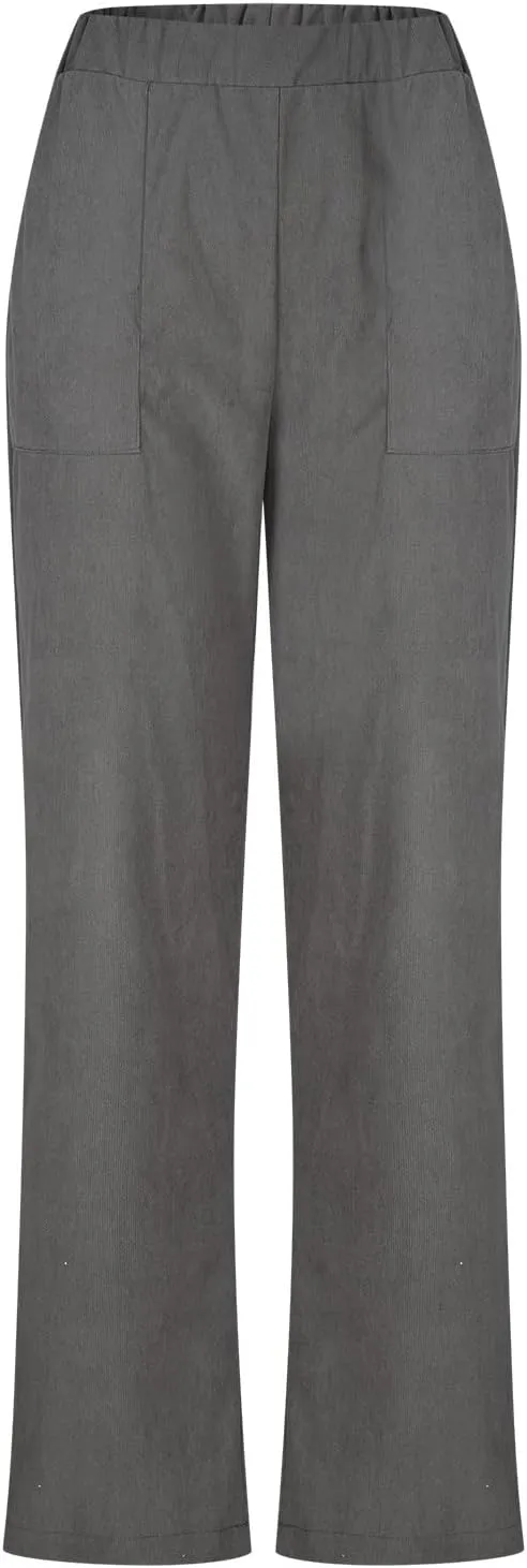 Ruziyoog Women’s Corduroy Pants Casual Elastic Waist Jogger Pants Comfortable Straight Leg Work Pant Soft Lounge Trousers