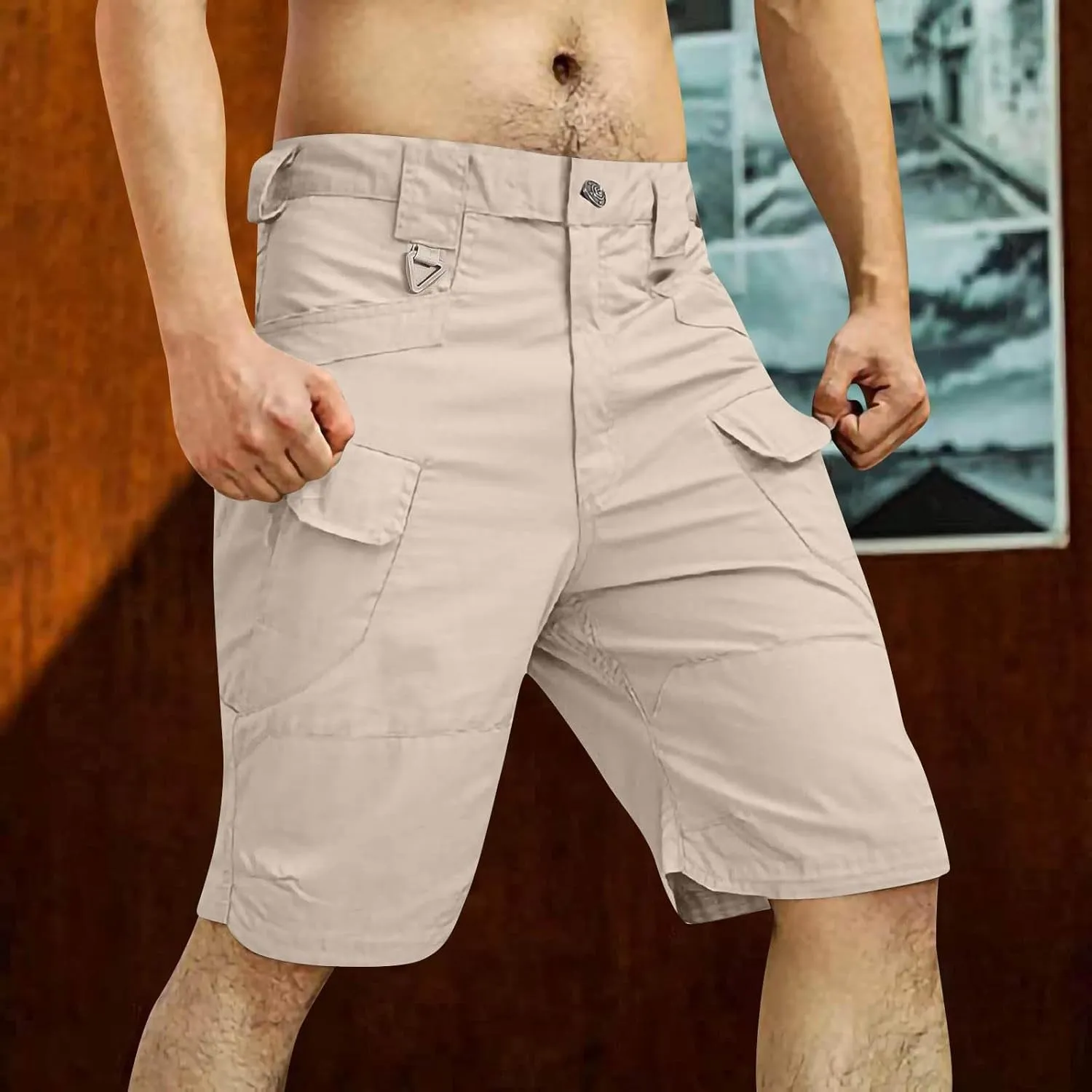 Shorts for Men Outdoor Quick Dry Tactical Cargo Shorts Classic Fit Athletic Workout Running Short Pants