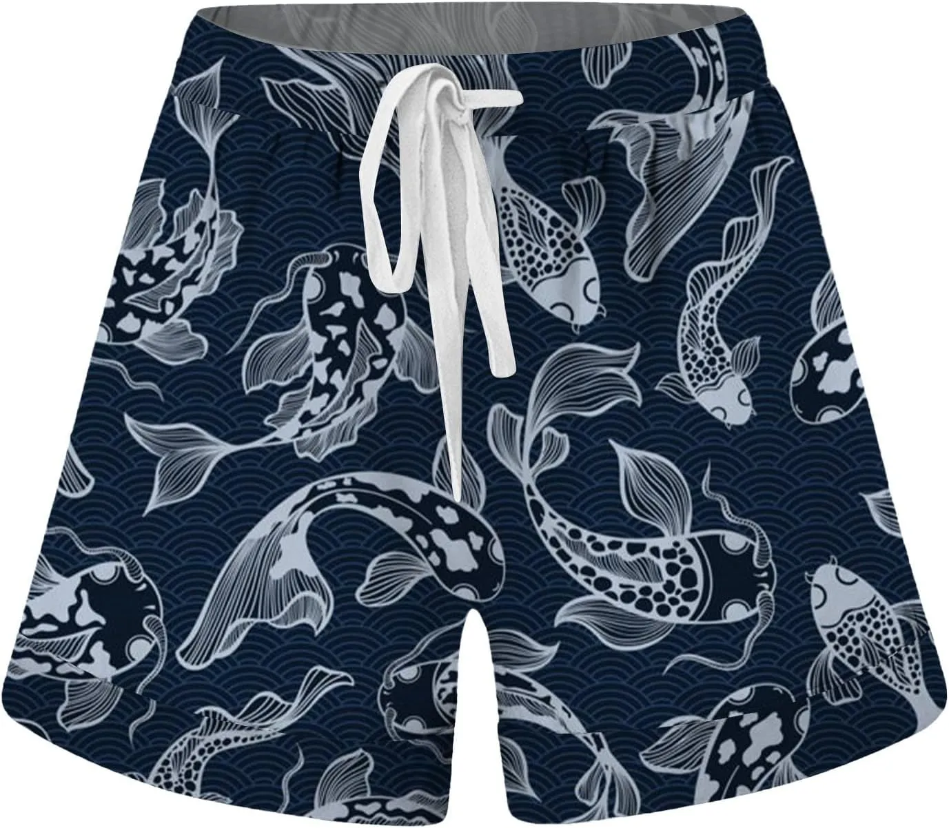 Shorts for Women Heart Print High Elastic Waisted Drawstring Comfy Shorts Lightweight Casual Summer Beach Shorts with Pocket