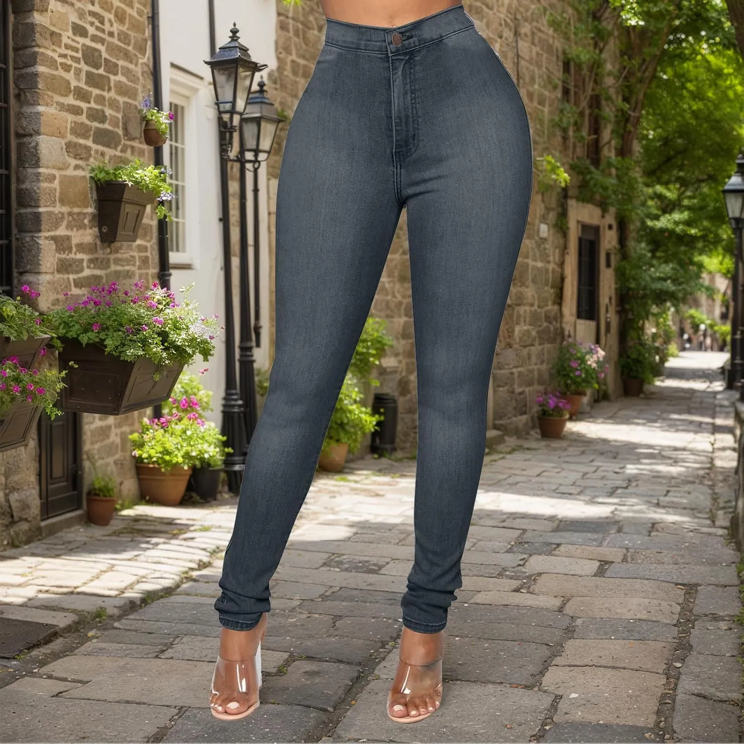 Skinny Jeans for Women High Waist Stretchy Jeans Tummy Control Butt Lifting Jeggings Trendy Plus Size Denim Pants