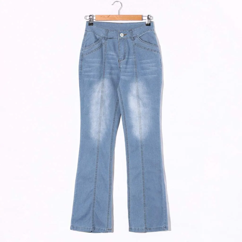 Straight Leg Jeans for Women Jeans Poket Pants Mid Casual Denim Lace Women's Jeans Clothes for Women Black Pants for