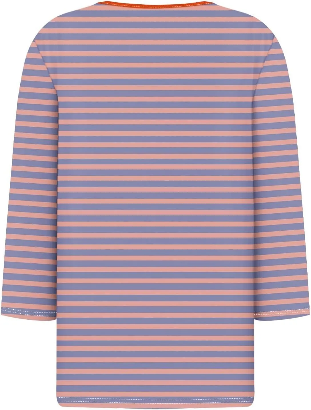 Striped Shirt Women Oversized Color Block Long Sleeve Sweatshirt Pullover Slim Henley Collar Tops Blouse Basic Tee