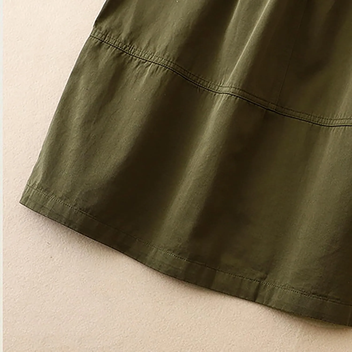 Summer A Line Midi Skirt for Women Solid Elastic High Waisted Button Skorts Casual Fashion Loose Soft A Line Skirts
