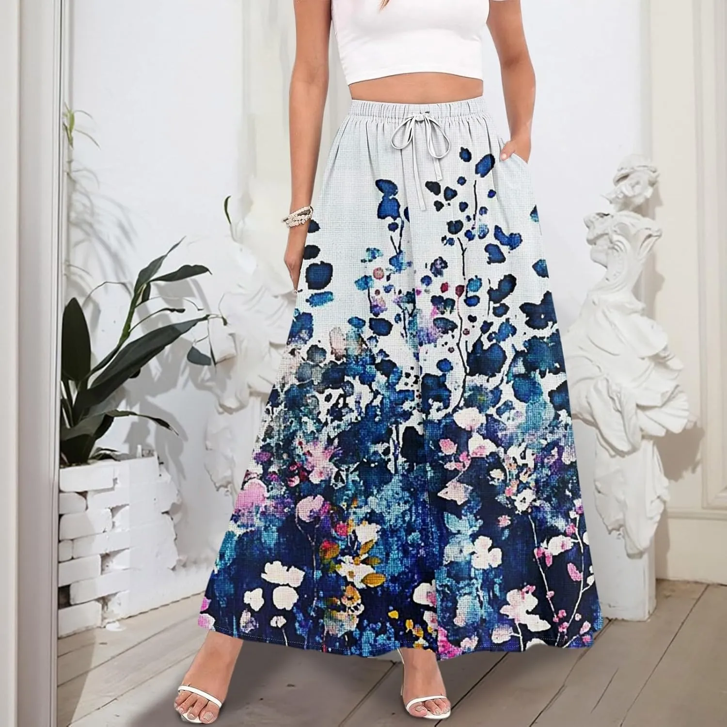 Summer Skirts for Women, Maxi Vacation Elegantes Beach Boho Womens Skirts