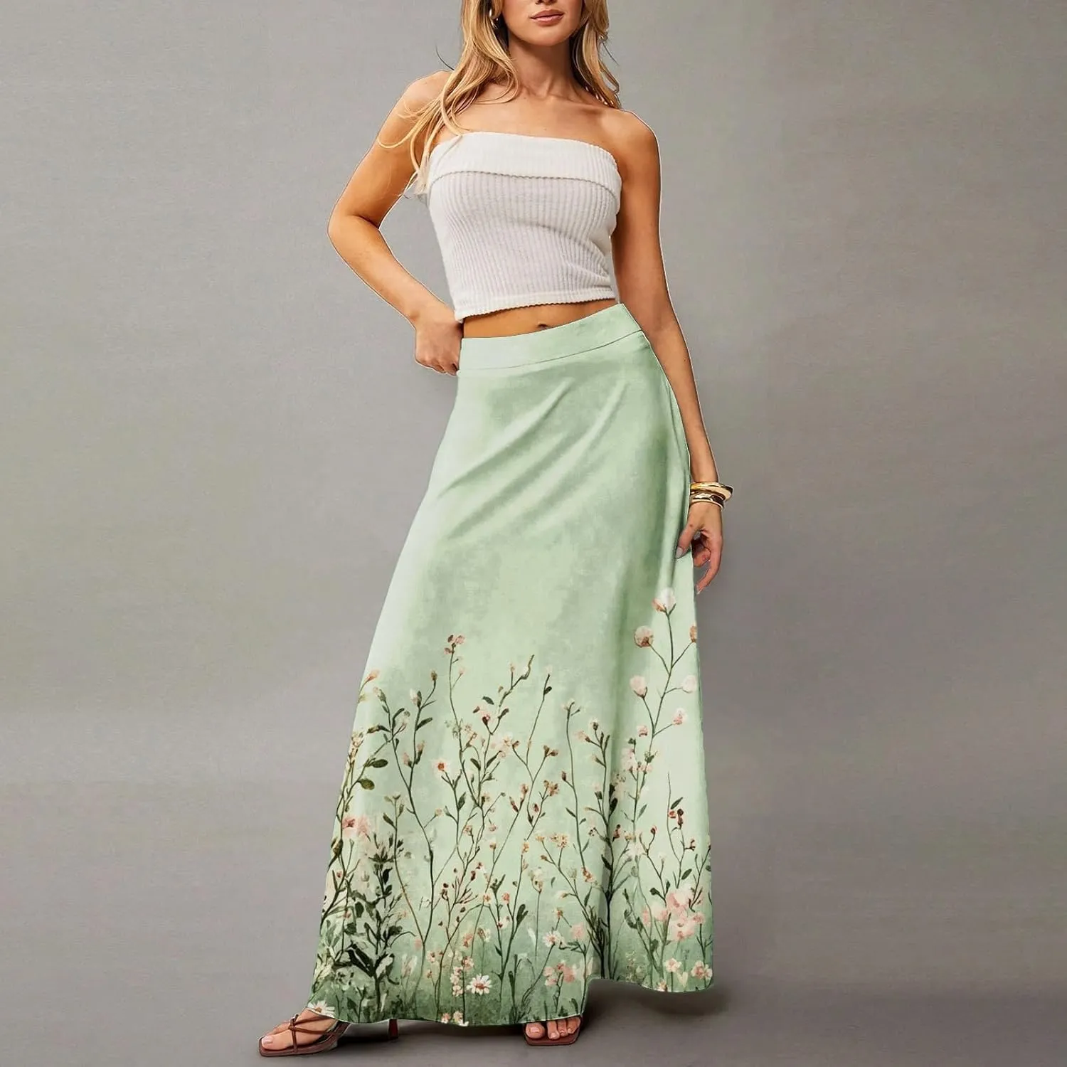 Summer Women's Skirts, Casual Vacation Elegantes Maxi Trendy Womens Skirts