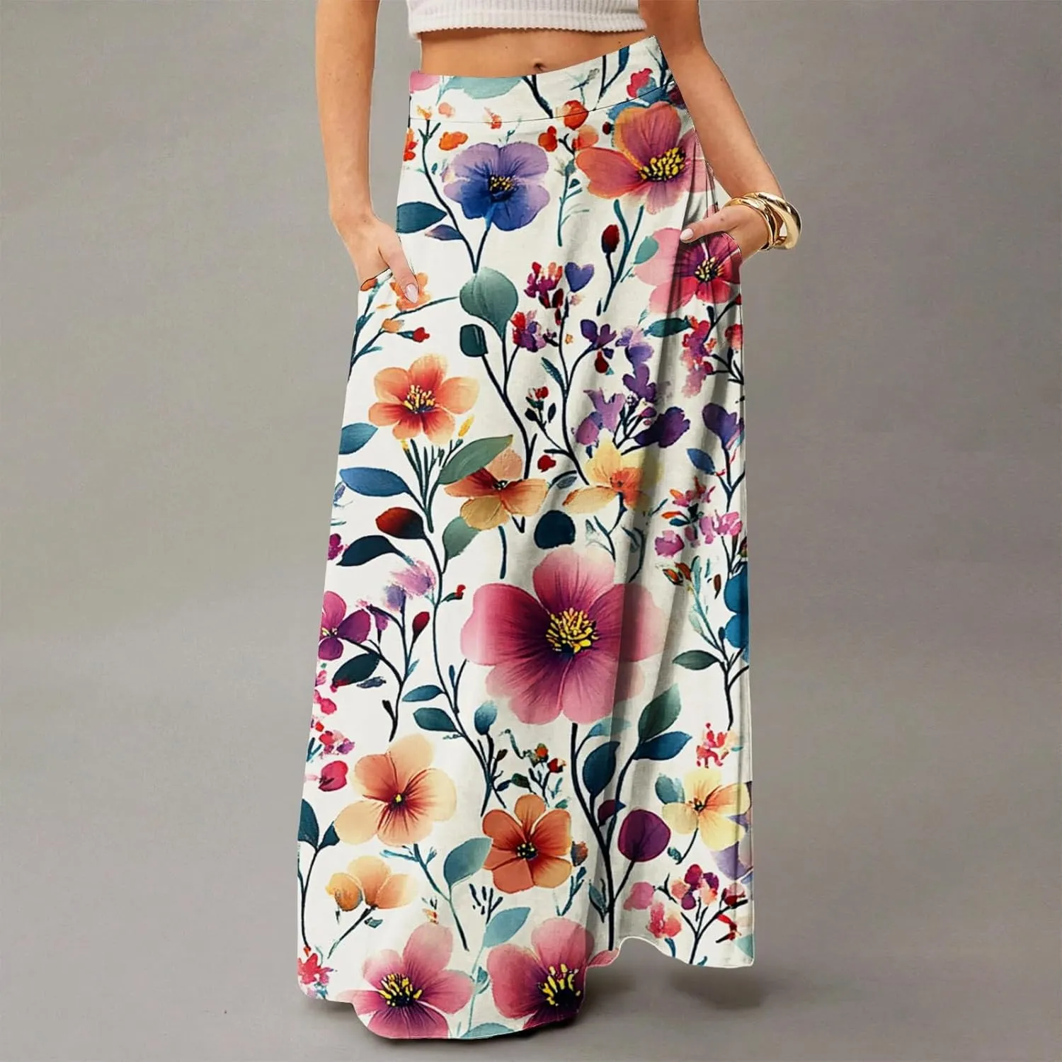 Summer Women's Skirts, Casual Vacation Elegantes Maxi Trendy Womens Skirts