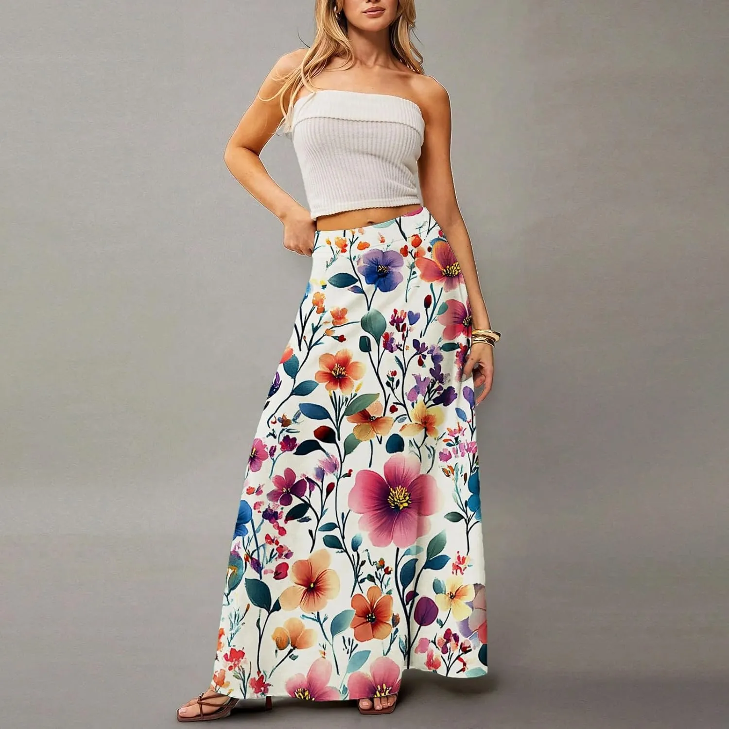 Summer Women's Skirts, Casual Vacation Elegantes Maxi Trendy Womens Skirts