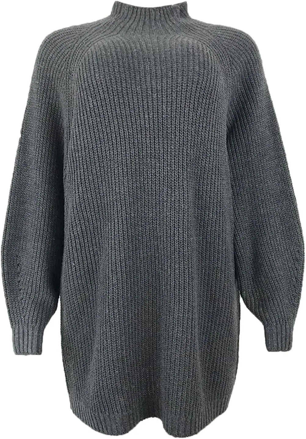 Sweater Dress for Women Turtleneck Oversized Lantern Sleeve Casual Loose Elasticity Chunky Cable Knit Pullover