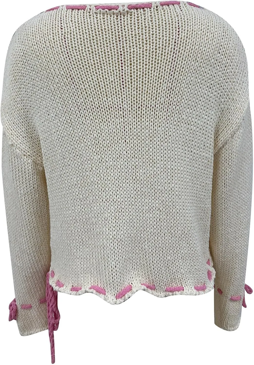 Sweater for Women Cable Knit Round Neck Solid Color Long Sleeve Casual Lightweight Soft Sweaters Tops