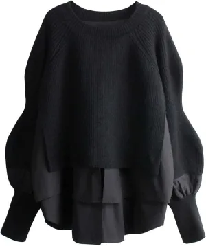 Sweater for Women Cable Knit Solid Color Crewneck Long Sleeve Loose Fit Casual Soft Jumper Tops