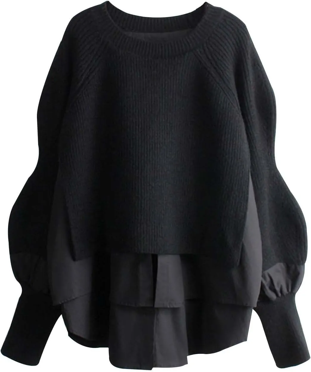 Sweater for Women Cable Knit Solid Color Crewneck Long Sleeve Loose Fit Casual Soft Jumper Tops