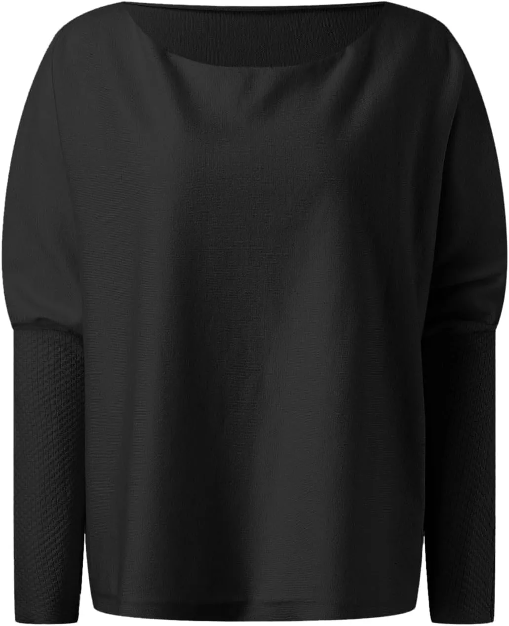 Sweaters for Women Cable Knit Solid Color Boat Neck Batwing Sleeve Loose Fit Casual Soft Pullover Tops