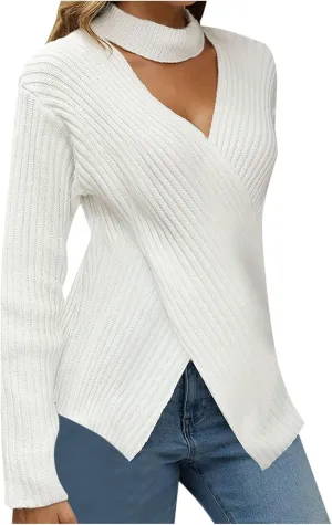 Sweaters for Women Cable Knit Solid Color Crewneck Long Sleeve Lightweight Casual Soft Pullover Tops
