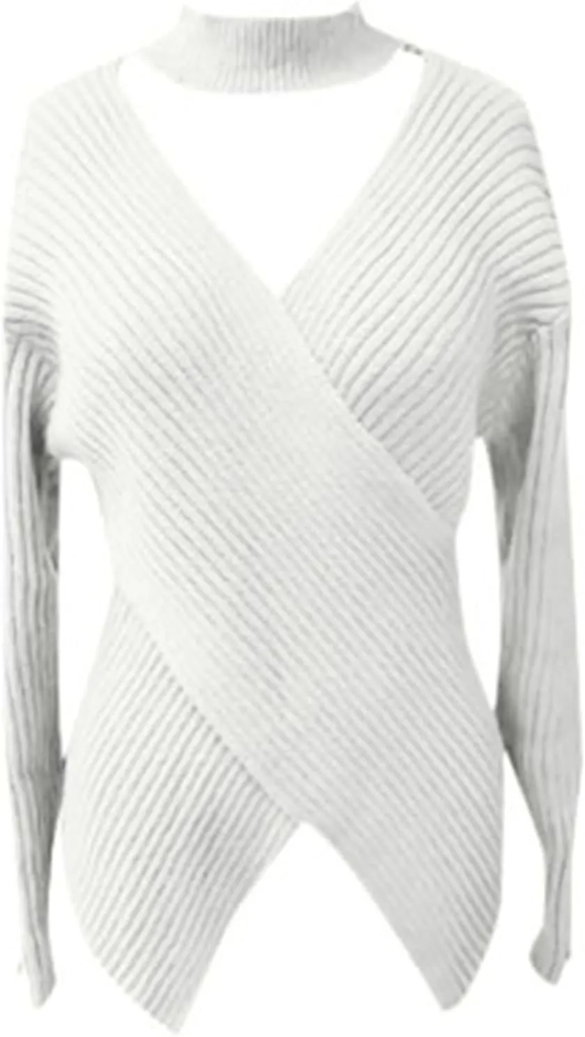 Sweaters for Women Cable Knit Solid Color Crewneck Long Sleeve Lightweight Casual Soft Pullover Tops