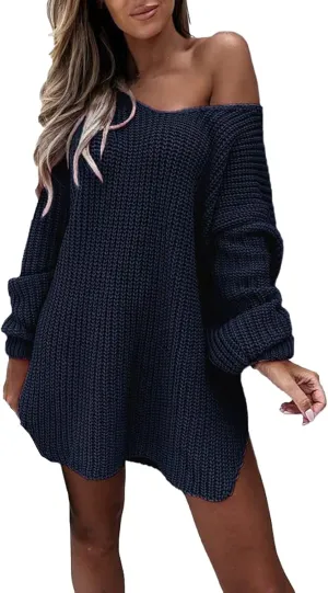 Sweaters for Women Cable Knit V Neck Solid Color Long Sleeve Casual Loose Fit Soft Pullover Tops