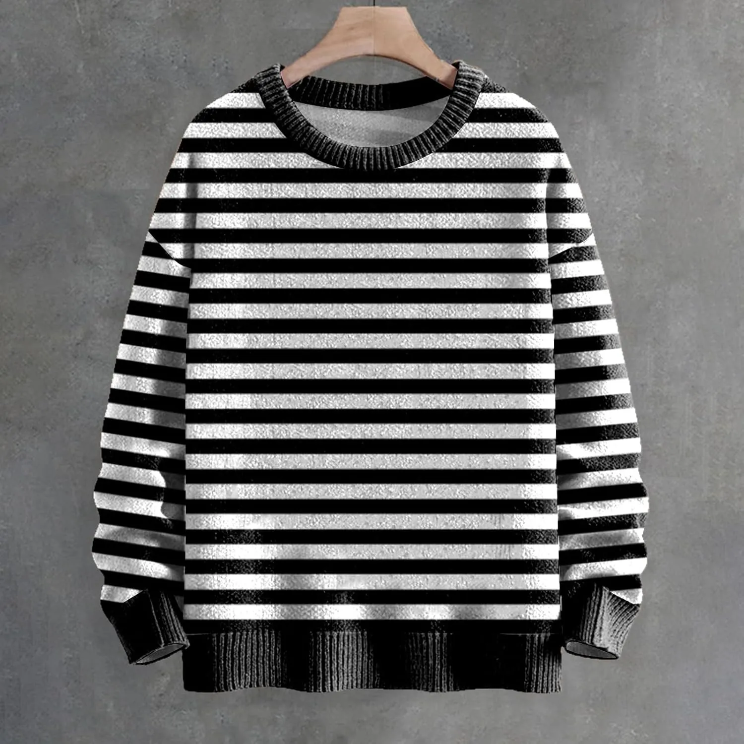 Sweaters for Women Crewneck Sweater Striped Shirt Long Sleeve Pullover Sweatshirt Knit Cardigan Fall Casual Top