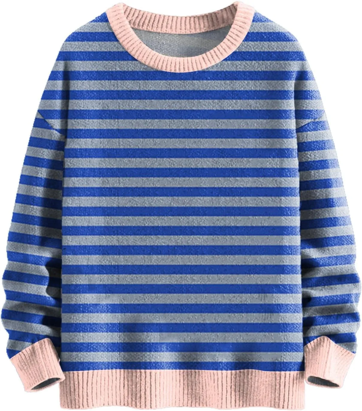Sweaters for Women Crewneck Sweater Striped Shirt Long Sleeve Pullover Sweatshirt Knit Cardigan Fall Casual Top