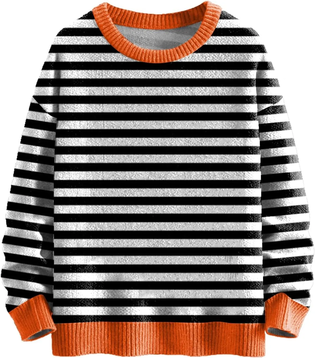 Sweaters for Women Crewneck Sweater Striped Shirt Long Sleeve Pullover Sweatshirt Knit Cardigan Fall Casual Top