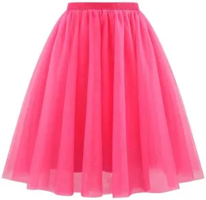 Tulle Skirts for Women Solid Color Fashion Layered Knee Length Mini Skirt 2025 Casual Cute Puffy Wedding Prom Skirts