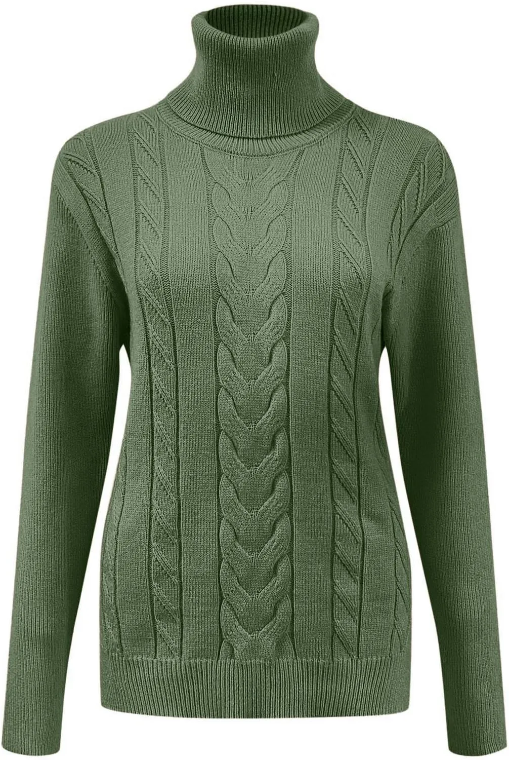 Turtleneck Sweater Women Cable Knit Sweaters Long Sleeve High Neck Fall Winter Warm Pullover Jumpers