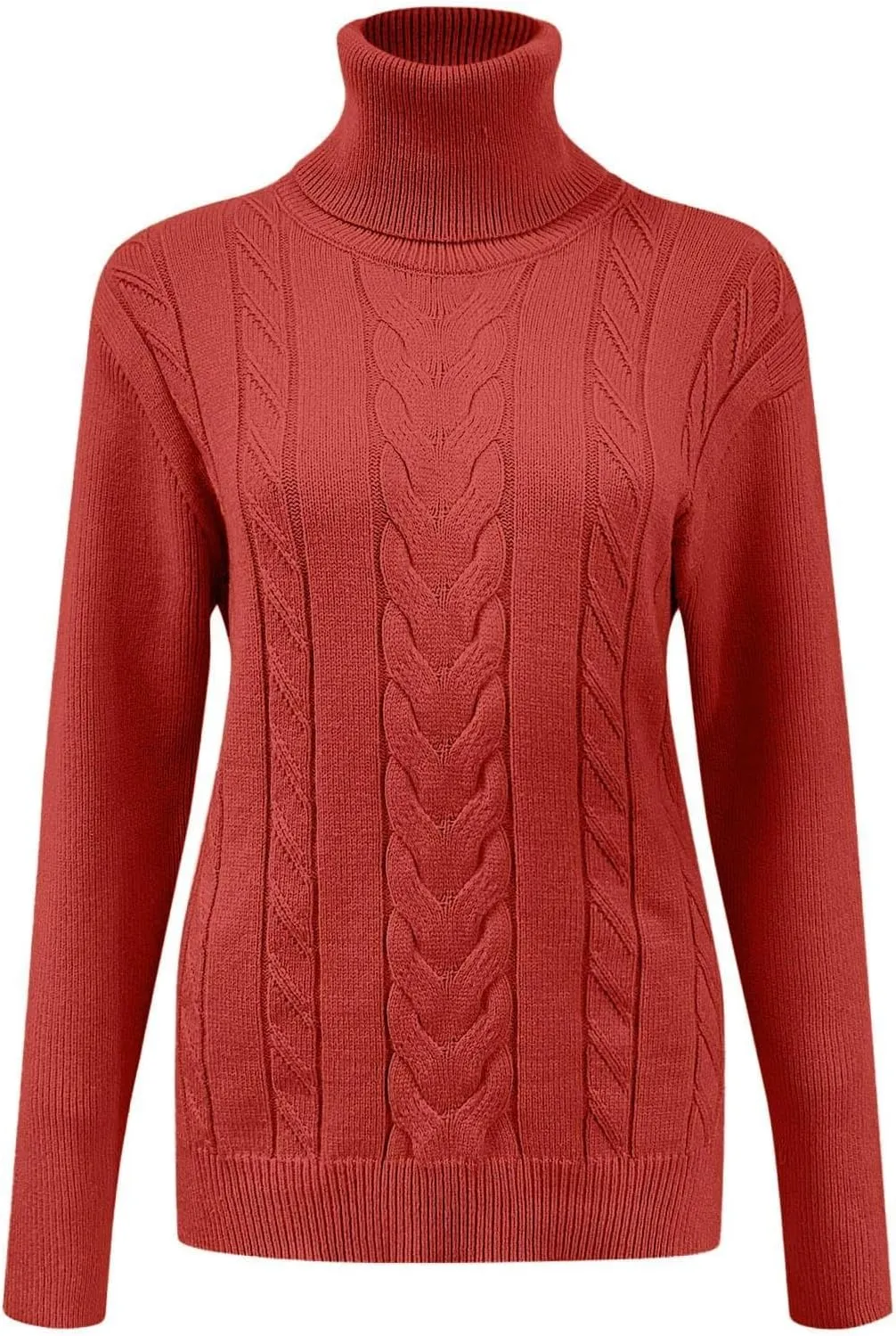 Turtleneck Sweater Women Cable Knit Sweaters Long Sleeve High Neck Fall Winter Warm Pullover Jumpers