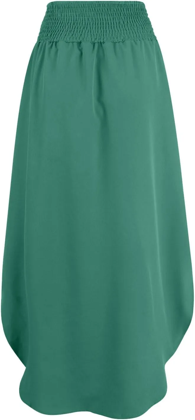 TWGONE Women's High Waist Flowy Maxi Skirt Slit A Line Beach Boho Flowy Maxi Skirt High Slit Beach Long Skirts