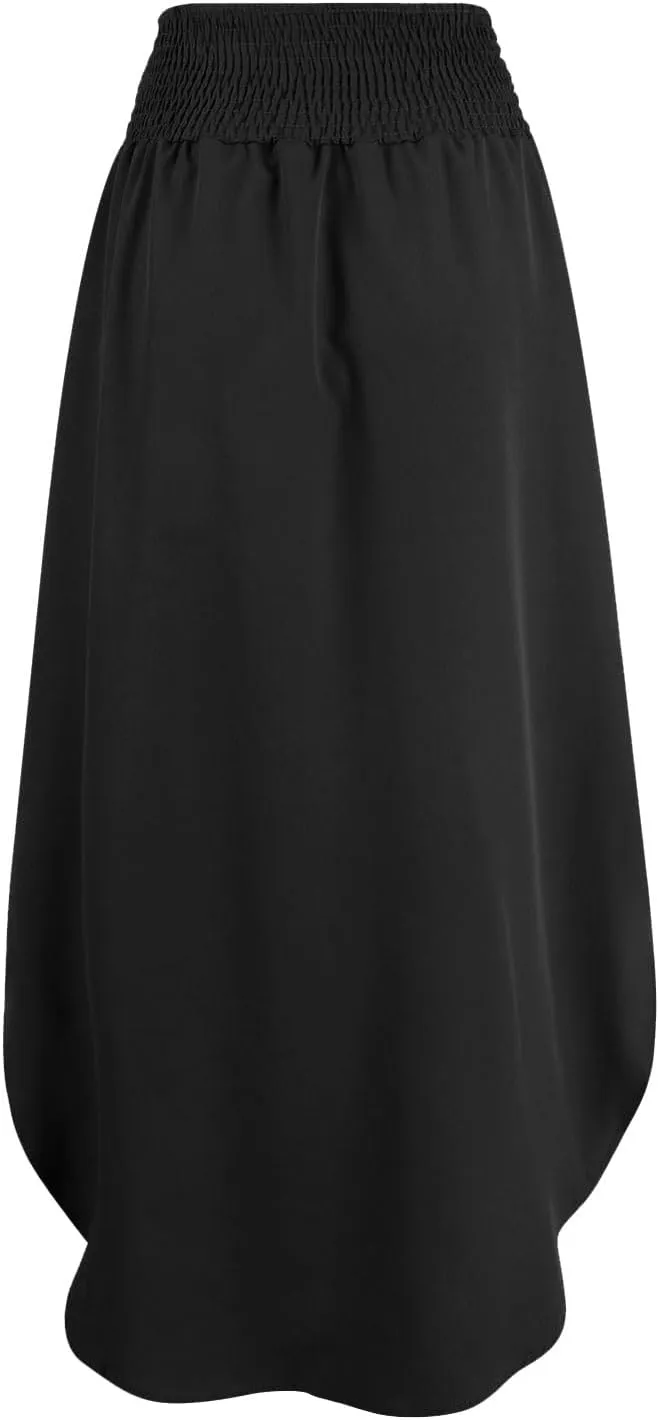 TWGONE Women's High Waist Flowy Maxi Skirt Slit A Line Beach Boho Flowy Maxi Skirt High Slit Beach Long Skirts