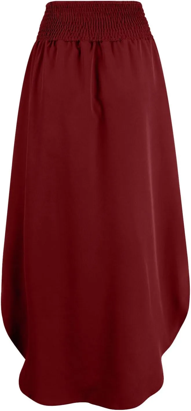 TWGONE Women's High Waist Flowy Maxi Skirt Slit A Line Beach Boho Flowy Maxi Skirt High Slit Beach Long Skirts