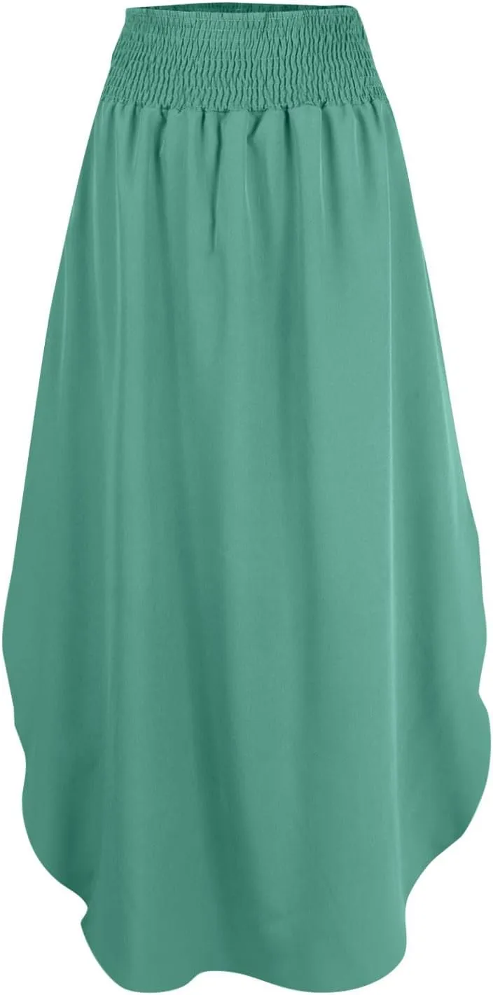 TWGONE Women's High Waist Flowy Maxi Skirt Slit A Line Beach Boho Flowy Maxi Skirt High Slit Beach Long Skirts