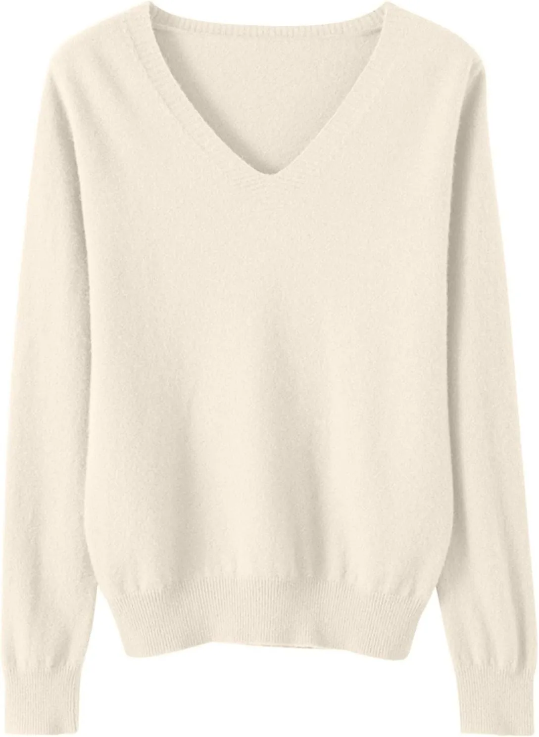 V Neck Sweaters for Women Trendy Baggy Cotton Knitted Comfy Cashmere Sweaters Casual Lightweight Pullover Tunic Tops