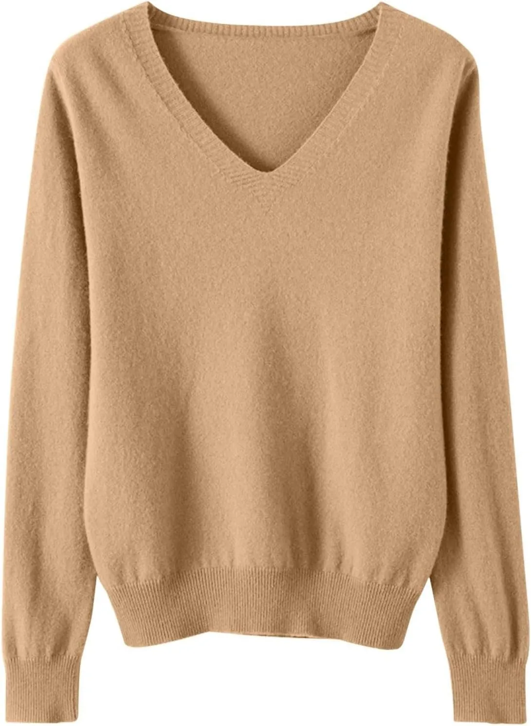 V Neck Sweaters for Women Trendy Baggy Cotton Knitted Comfy Cashmere Sweaters Casual Lightweight Pullover Tunic Tops