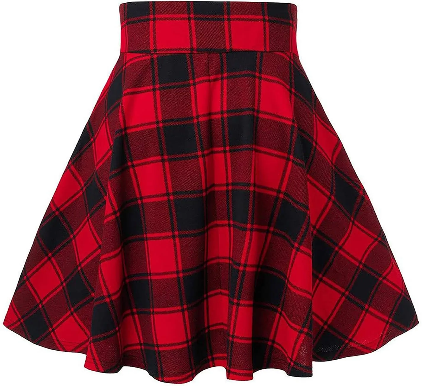 Vintage Gothic Plaid Mini Skirts for Women Lace-Up High Waist Flowy Skater Skirts Summer Casual Pleated Flare Skirt