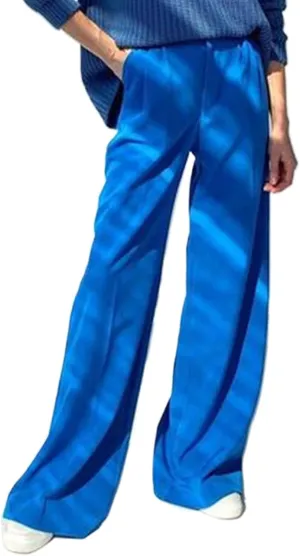 Wide Leg Long Trousers for Women Casual Loose Straight Leg High Waisted Dress Pants Work Office Business Pants with Pockets