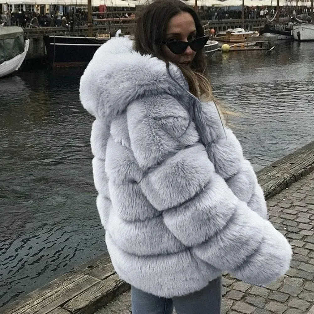 Winter Coats for Women 2024 Oversized Soft Long Sleeve Overcoat Faux Fur Jacket Fuzzy Fleece Jackets Warm Padded Coat