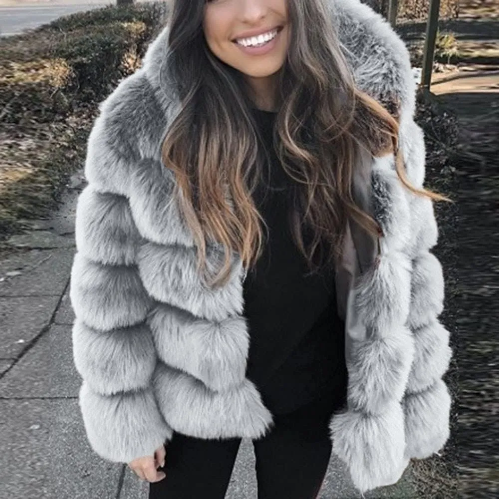 Winter Coats for Women 2024 Oversized Soft Long Sleeve Overcoat Faux Fur Jacket Fuzzy Fleece Jackets Warm Padded Coat