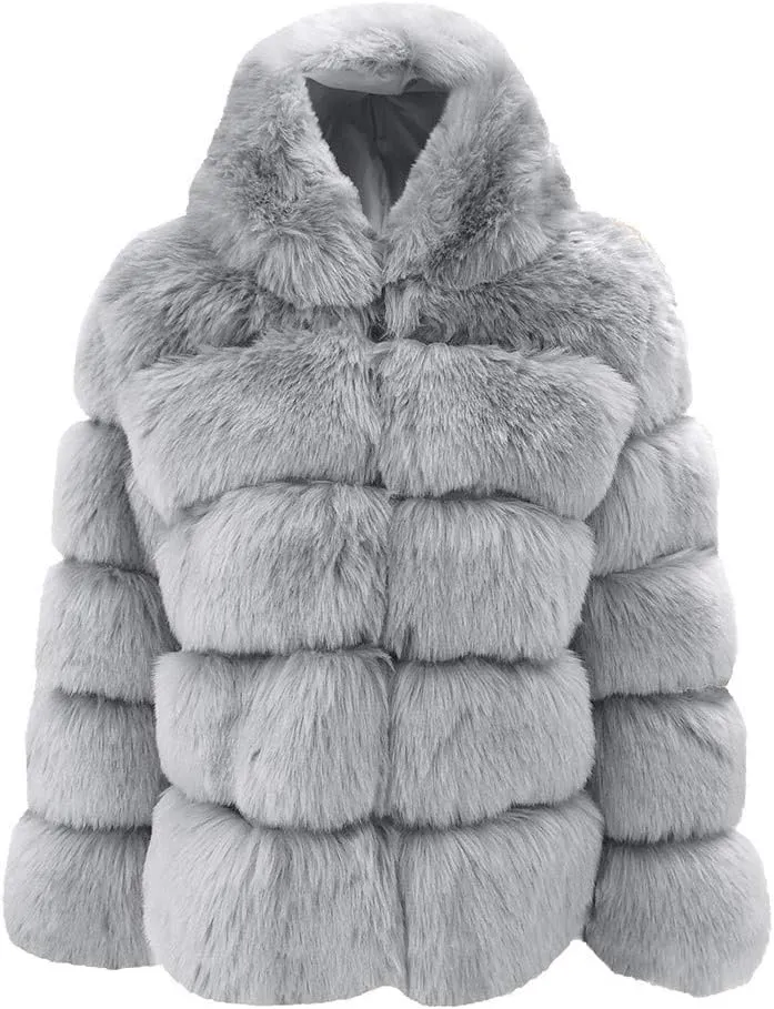 Winter Coats for Women 2024 Oversized Soft Long Sleeve Overcoat Faux Fur Jacket Fuzzy Fleece Jackets Warm Padded Coat