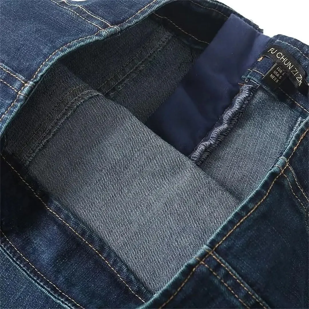Women Casual Loose Denim A-Line Skirt Solid Zipper Long Straight Ruffles Office Jeans Skirts