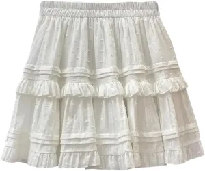 Women Mini Skirts for French Style High Waist Pleated Skirt
