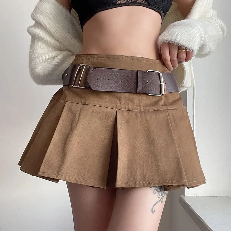 Women Sexy Mini Skirts High Waist Pleated Skirt Indie Casual Alt Skirt Aesthetic Vintage Gothic Skirt