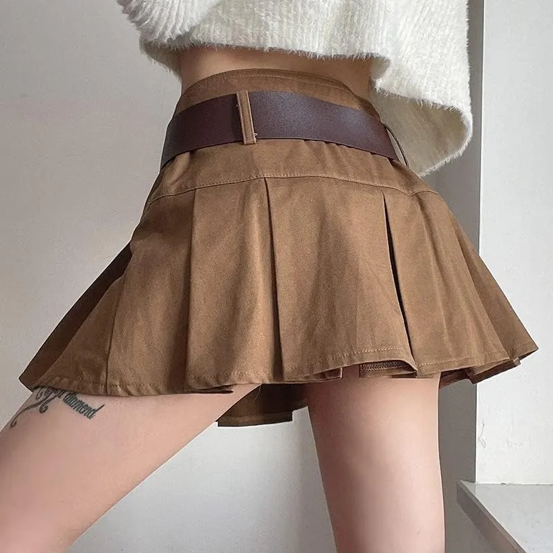Women Sexy Mini Skirts High Waist Pleated Skirt Indie Casual Alt Skirt Aesthetic Vintage Gothic Skirt